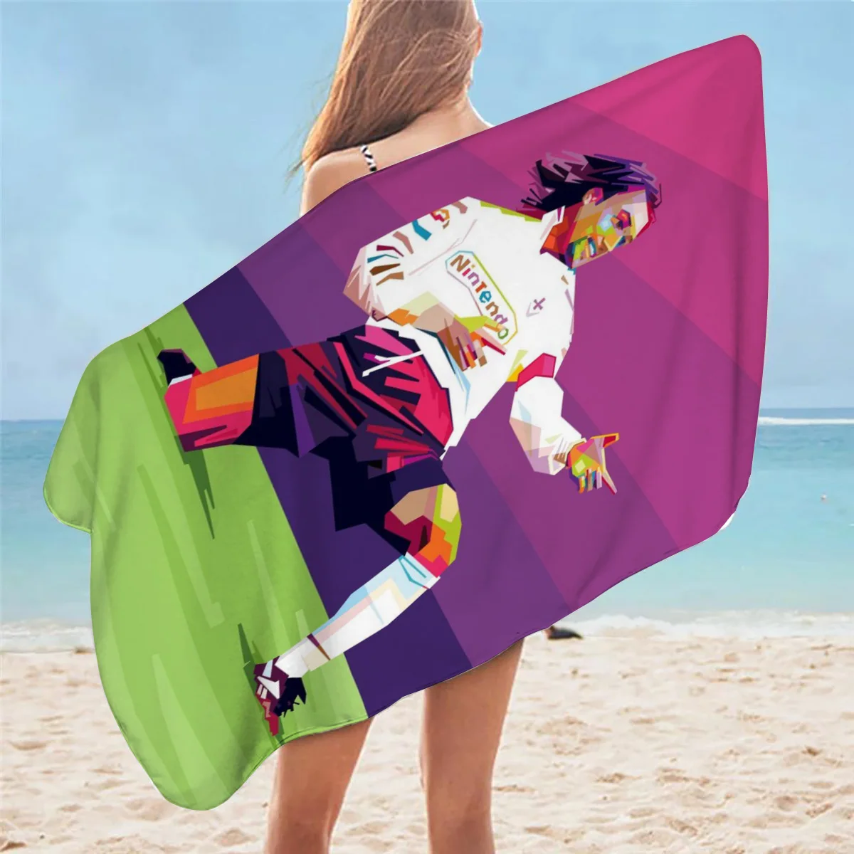 Пляжное полотенце Batistuta в стиле поп-арт 3D печать индивидуальное для душа из