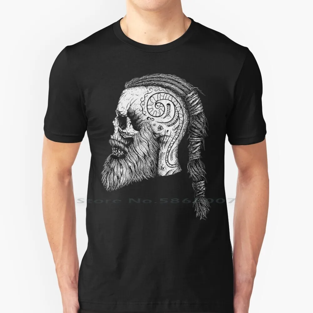 

Viking Skull Graphic Gifts T Shirt 100% Cotton Skull Cool Bearded Pirate Vikings Big Size 6xl Tee Gift Fashion