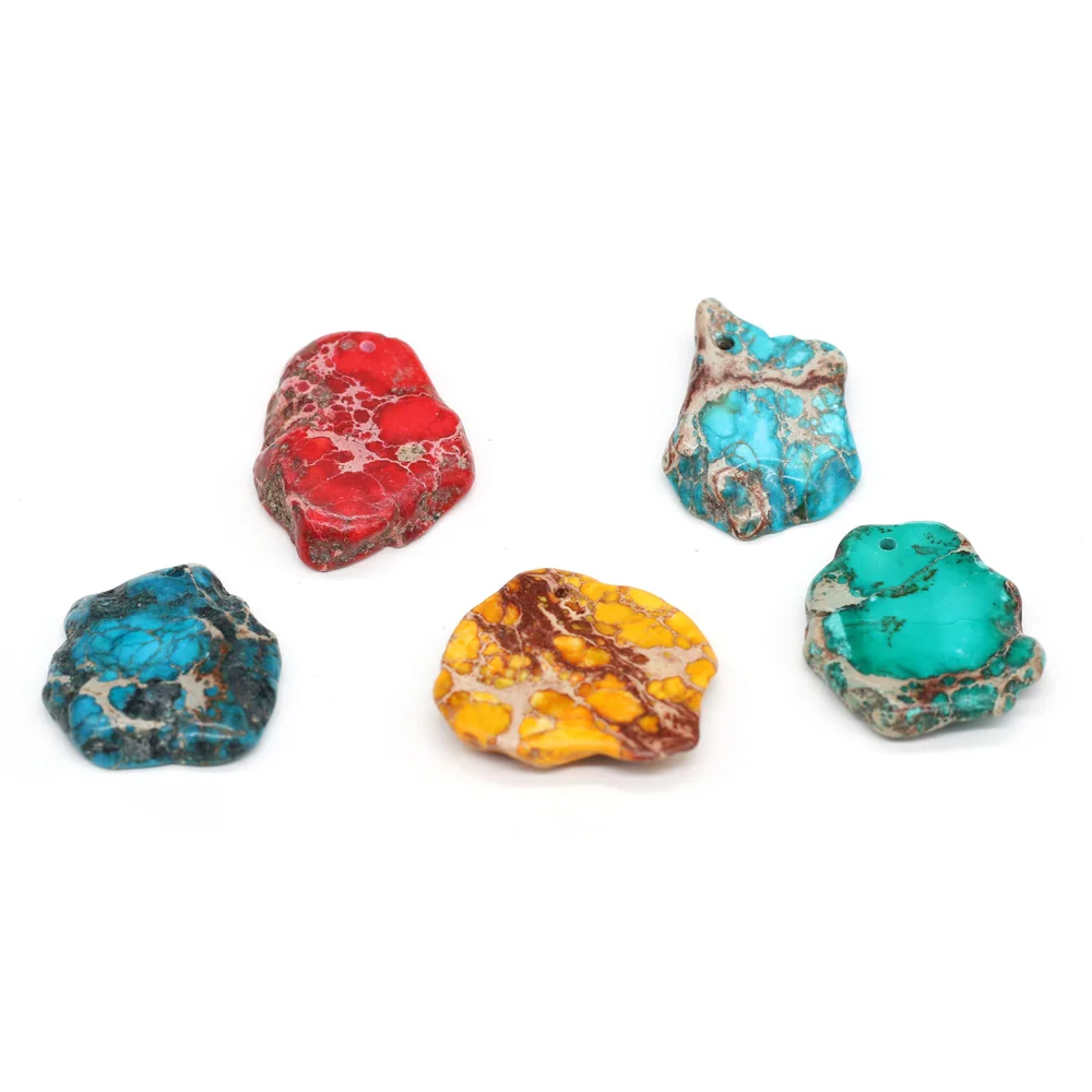 

5pcs Charms Natural Agates Stone Pendant Mix Color Irregural Shape Pendant for Making DIY Necklaces Bracelet Accessories 18-40mm