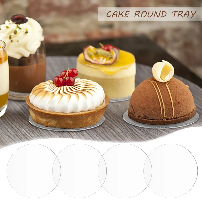 

Round Acrylic Cake Discs DIY Art Blank Board Transparent Cake Tray Stand Baking Accessories Wedding Birthday Party Supplies