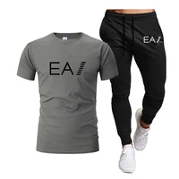 2022 new brand summer mens tracksuit men t shirt trouser pants two piece sets 100 cotton shirts jogging sportswear suit