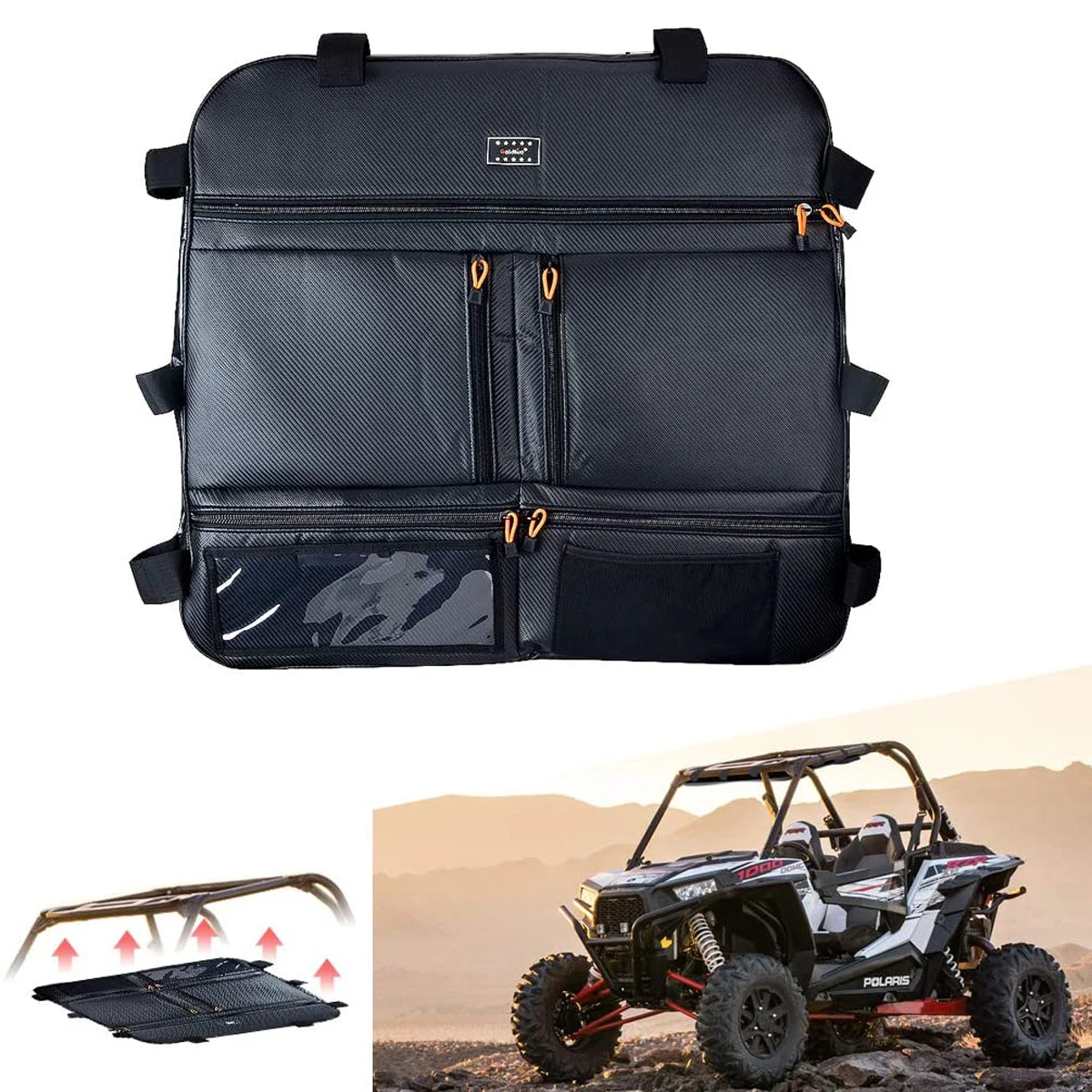 UTV RZR 1000 XP Accessories 1680D Overhead Storage Bag Car Organizer Map Bag Fit For Polaris RZR 1000 XP 2 Seat or 4 Seat Models