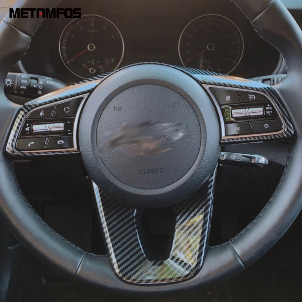 

For Kia Ceed 2018-2020 Xceed/Proceed 2019-2021 k5 2019 Carbon Fiber Steering Wheel Cover Trim Sticker Accessories Car Styling