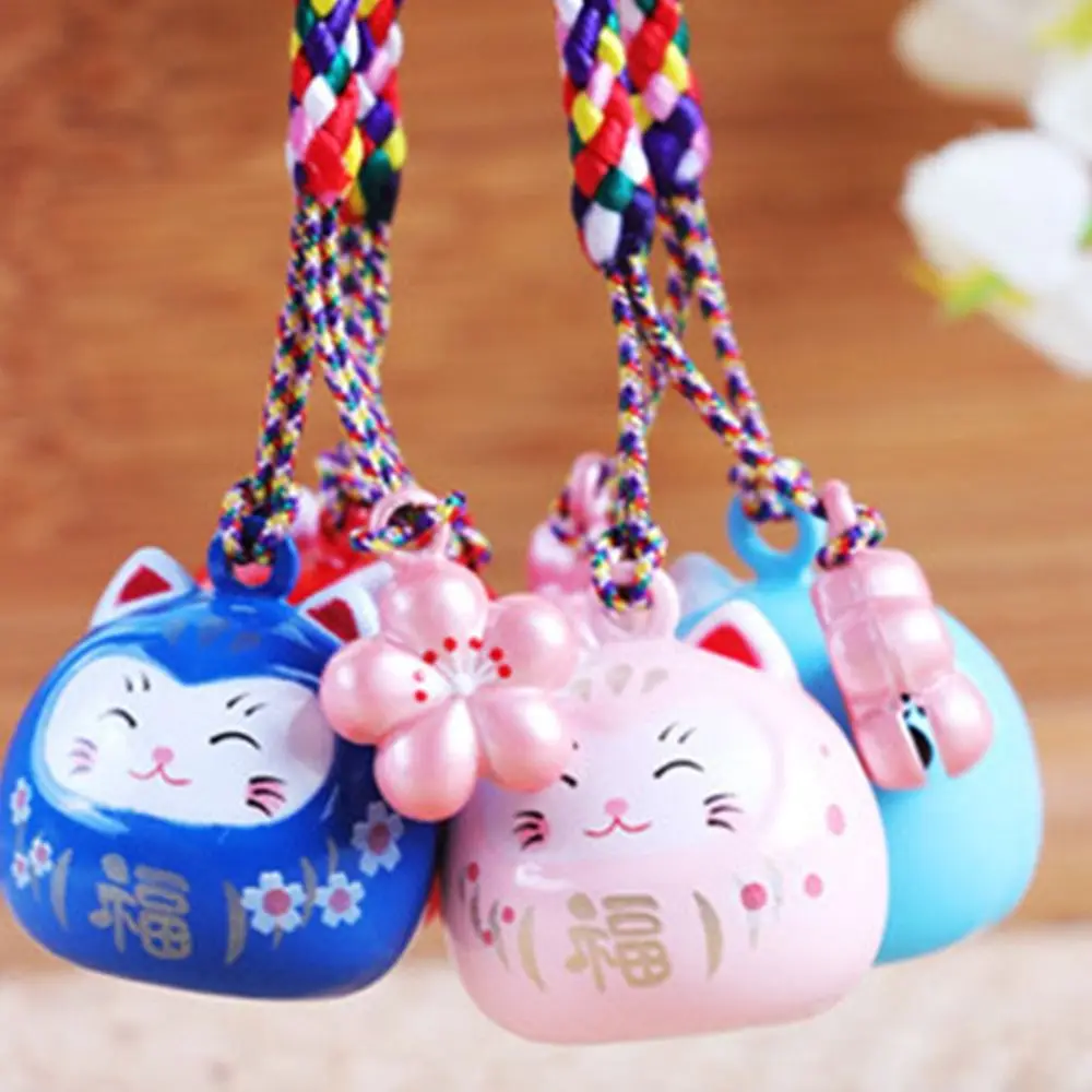 

Good Luck Fortune Wealth Couple Keyring Cartoon Lucky Cat Keychain Maneki Neko Trinkets Car Phone Accessory Bag Pendant