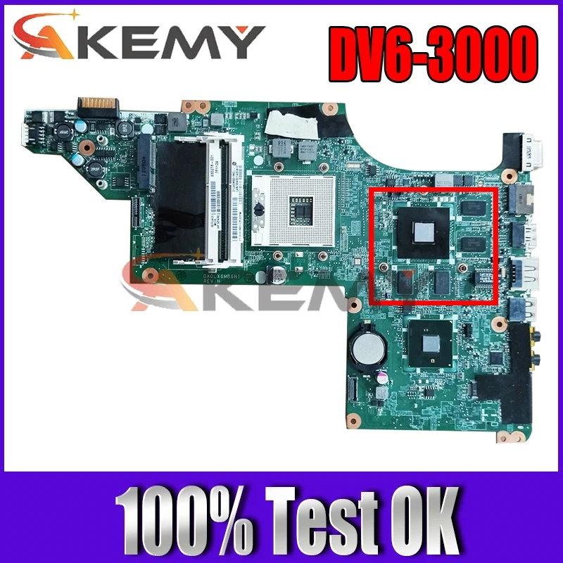 

615279-001 630279-001 for HP Pavilion DV6T DV6 DV6-3000 Laptop motherboard Intel ddr3 With ATI graphics card Main board FREE CPU