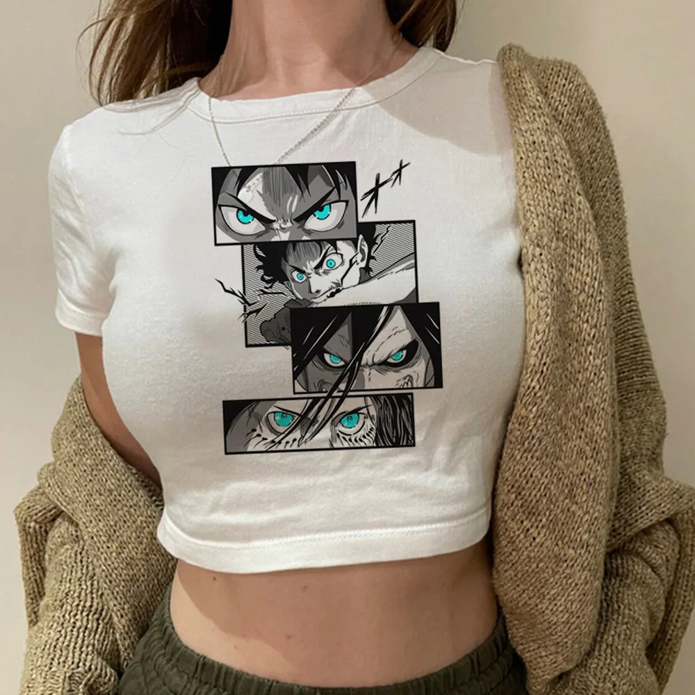 Shingeki No Kyojin укороченный топ babydoll винтажные милые летние кокетки gyaru уличная одежда