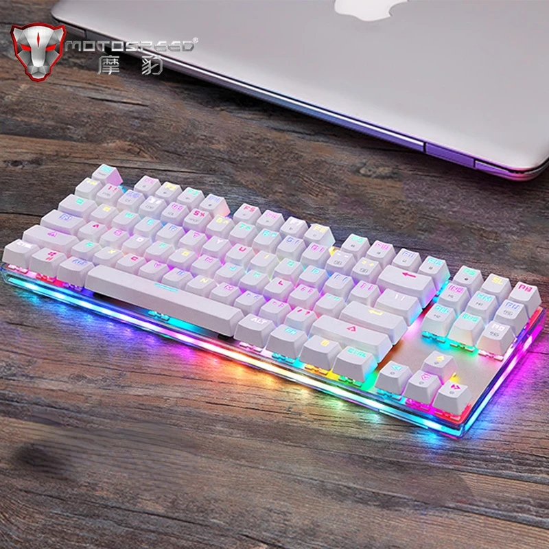 

Keyboard Original MOTOSPEED Esports Mechanical Keyboard USB Wired 87 Key Red/blue Switch Color Backlit Mechanical Keyboard