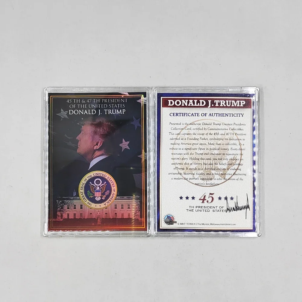 Президент Дональд Трамп карточка Выделенный дизайн с пластиковой планкой новый