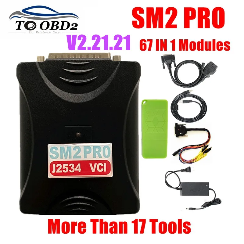 

New V2.21.21 SM2 PRO J2534 VCI V1.20 Smart USB Dongle 67 IN 1 licnese Supports Flash/OBD/BENCH ECU Read Write j2534 12V/24V