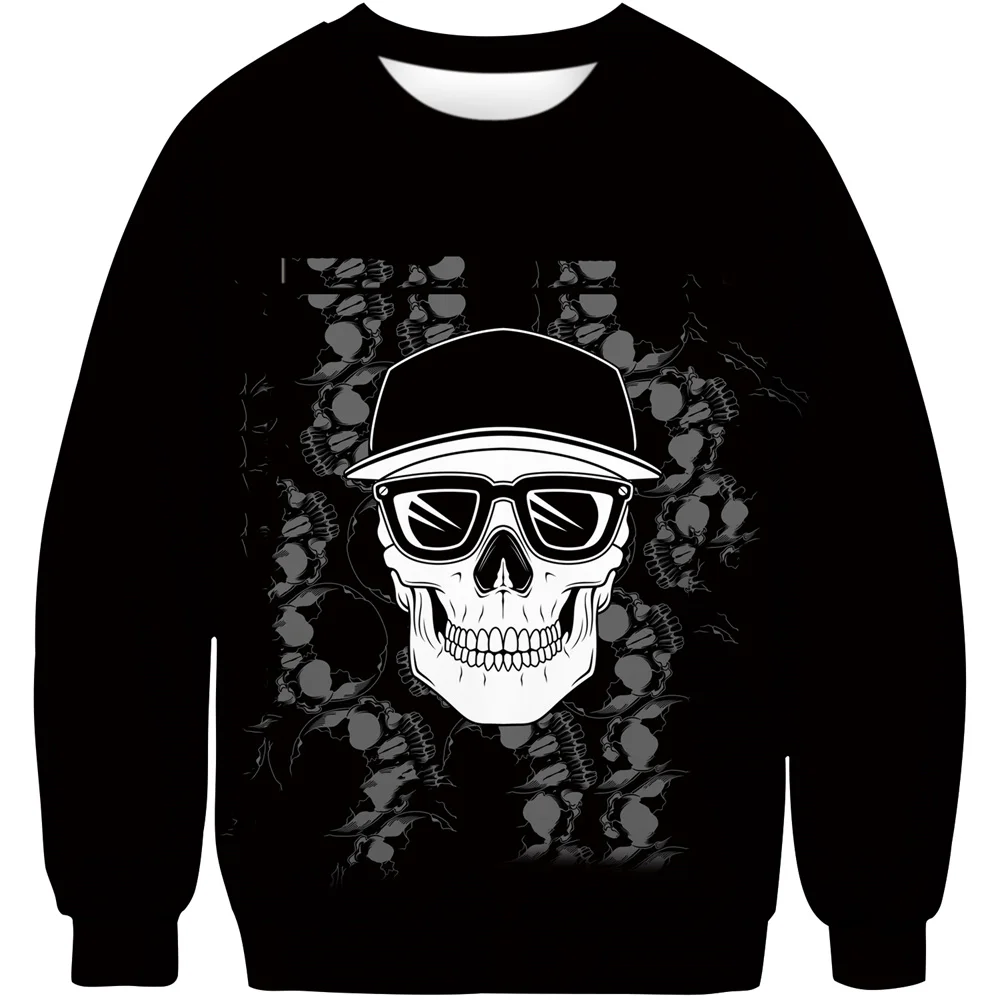 

Однотонный пуловер для мужчин и женщин, уличная одежда с длинным рукавом, свитшот на молнии с аниме, топ оверсайз с черепом, модная Толстовка