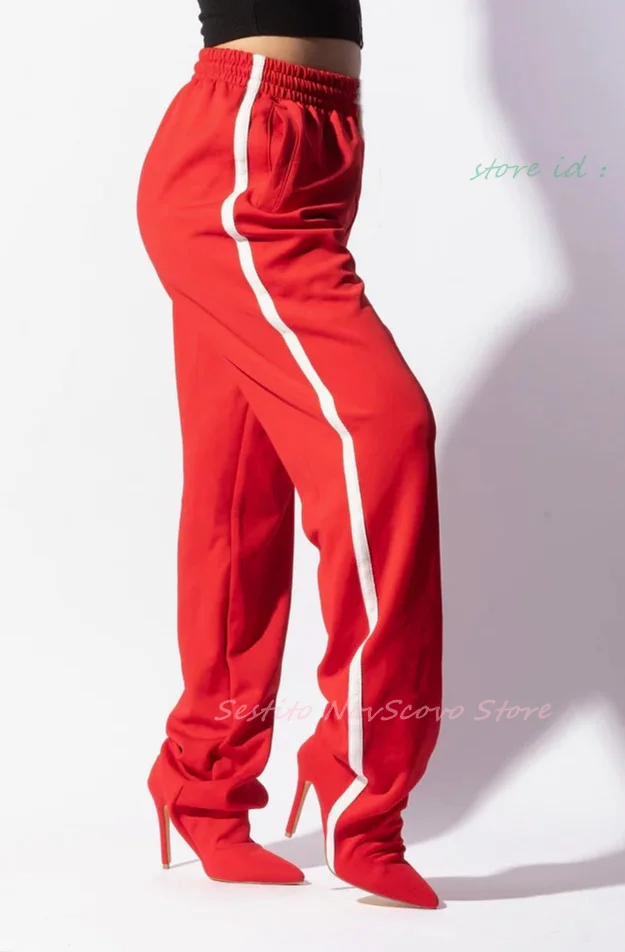 Сексуальные женские брюки с острым носком на высоком каблуке ботинки эластичной