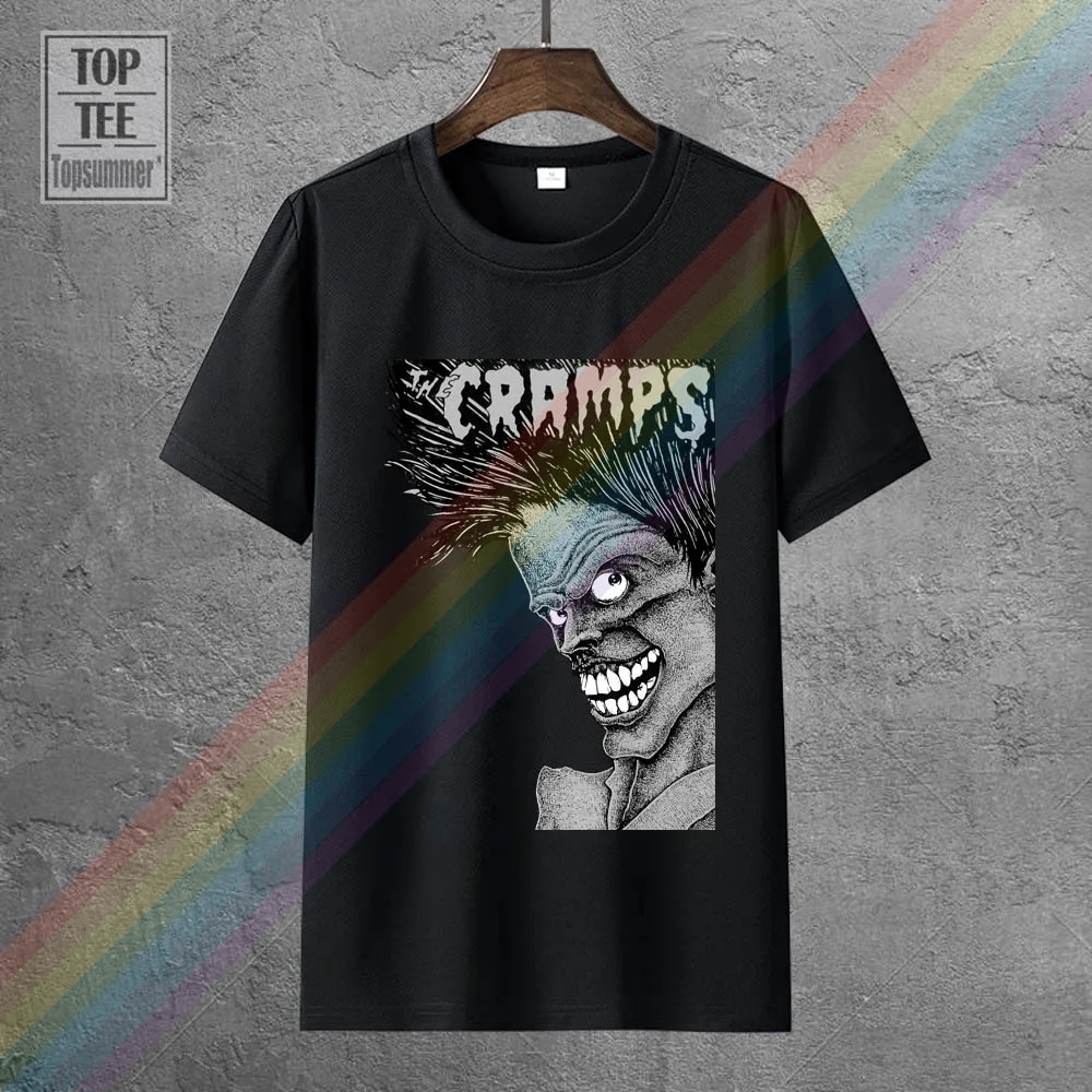 

Letter Printing Print Psychobilly Goth Punk Rock Festival Graphic The Cramps T Shirt Crew Neck Short-Sleeve Tee For Men