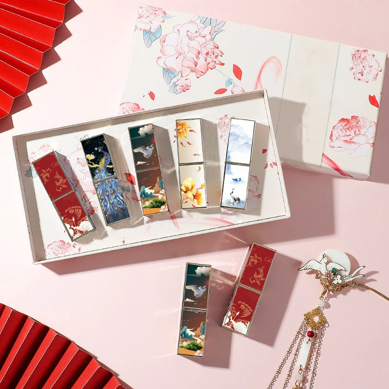 Губная помада в этническом стиле с гравировкой матовая бархатная губная для