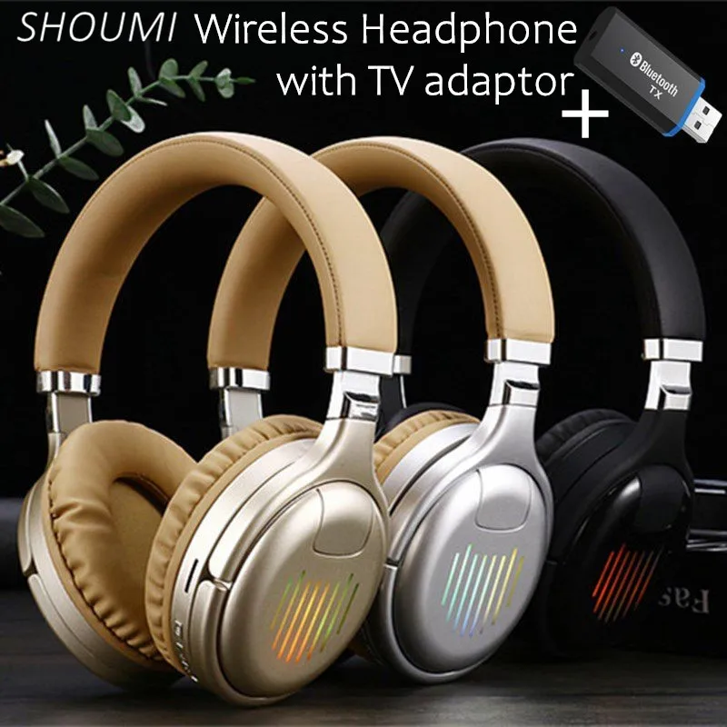 

Wireless Headset Bluetooth Television Headphones Stereo Tvs Earphone with USB Adaptor Mic Noise Cancelling Helmet for TV Mobile