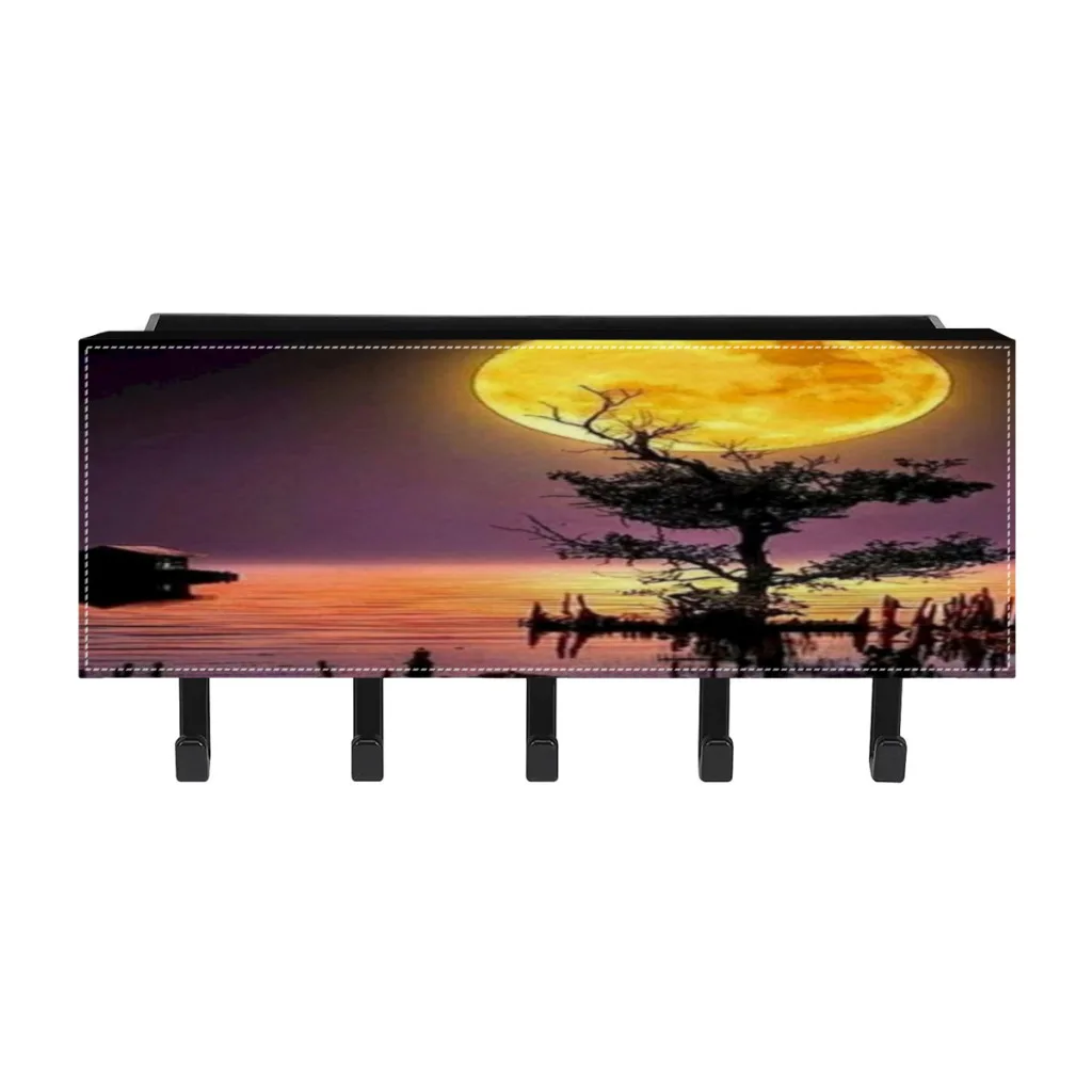 

1PCS-Hanging Bamboo Key Hanger Holder Wall Organizer Rectangle Key Rack Hooks Coat Hooks Home Decoration Coat Hanger