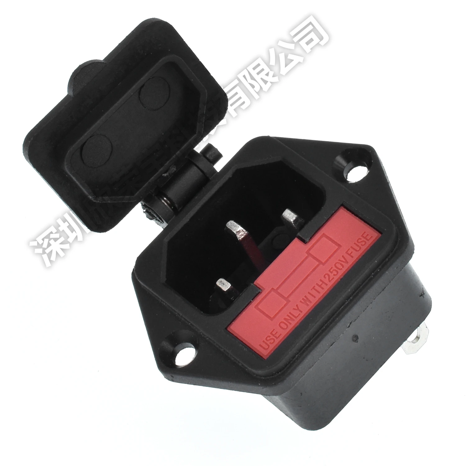 Новая 3-контактная входная вилка IEC 60320 C14, установленная на панели, 10 А, 250 В, с держателем предохранителя, водонепроницаемая крышка, пылезащитная крышка, пружинная крышка