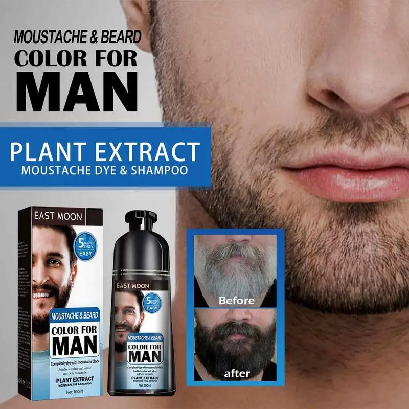 Beard Dye Shampoo Hair Darkening Conditioner for Men With Light Shades Gradually Reduce Grey and White Hair Color