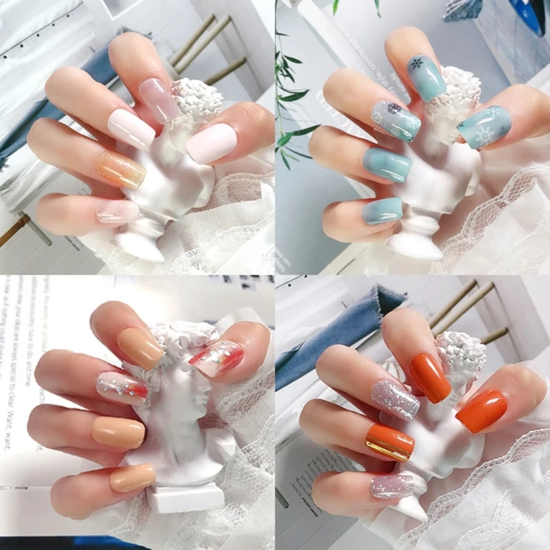 

Adhesive Full Wrap Gel Art Sticker Waterproof Gel Wrap Semi Cured Gel Polish Strips Decals