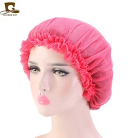 fashion new solid color muslim turban hat for ladies soft stretch satin inner hijab caps women headdress wrap head hijabs cap
