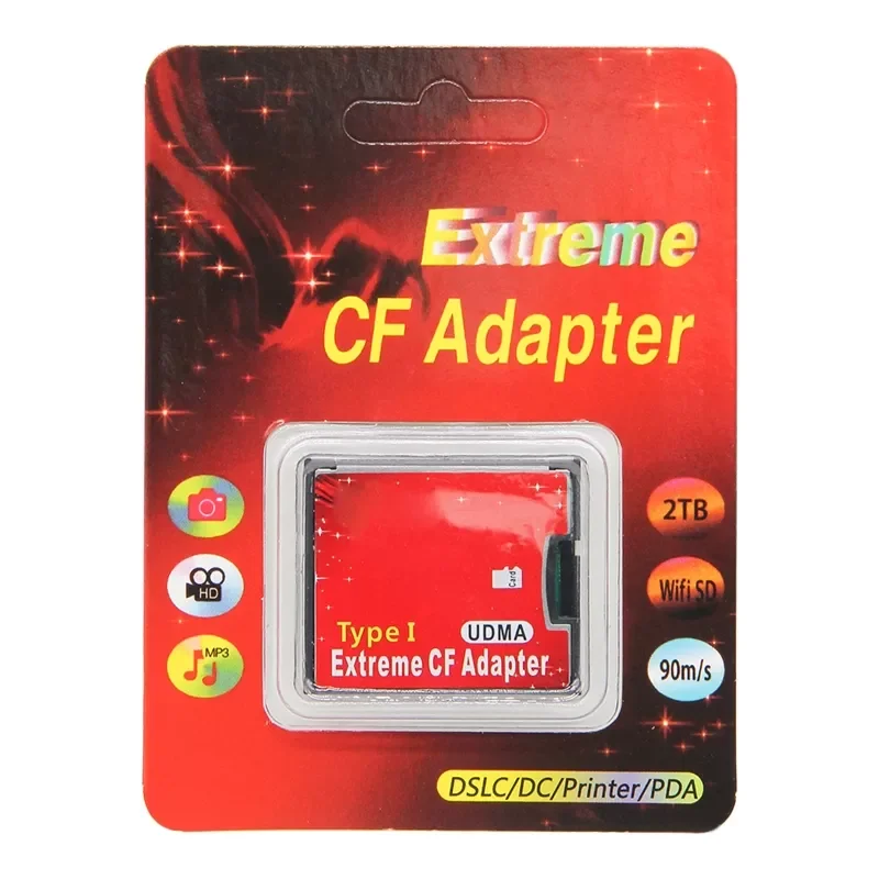 TF to CF Card Adapter, 1 Port Micro-SD/SDHC/SDXC TF to Compact Flash CF Card Reader Adapter, Support Micro-SD Card