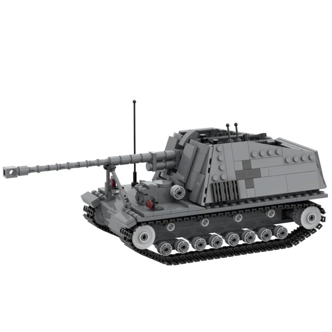 

Строительные блоки MOC, 567 шт., Вторая мировая война, Военная серия, немецкая армия, риноцерос, самоходная игрушка-танк