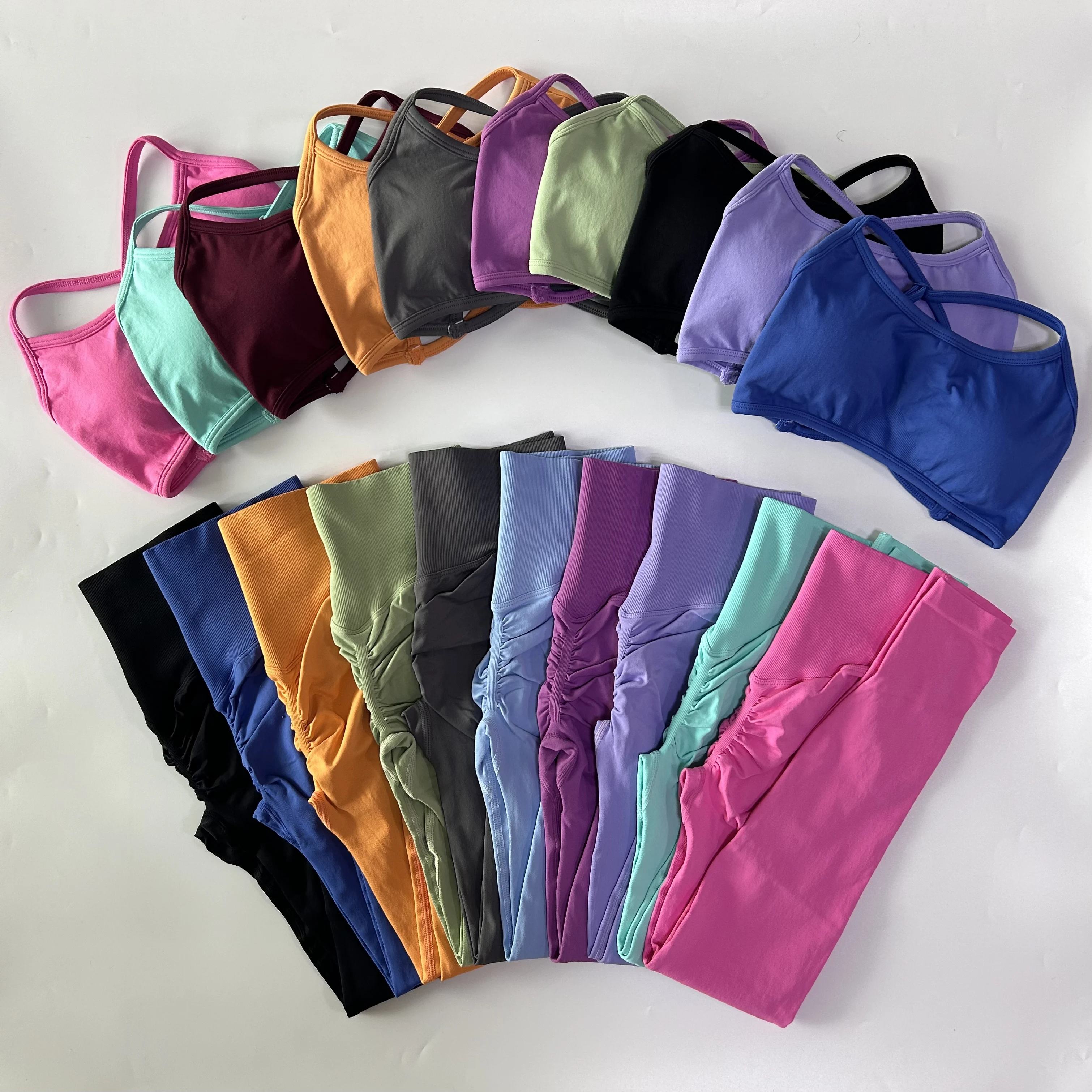 Динамический спортивный комплект из 2 предметов женские леггинсы с открытой