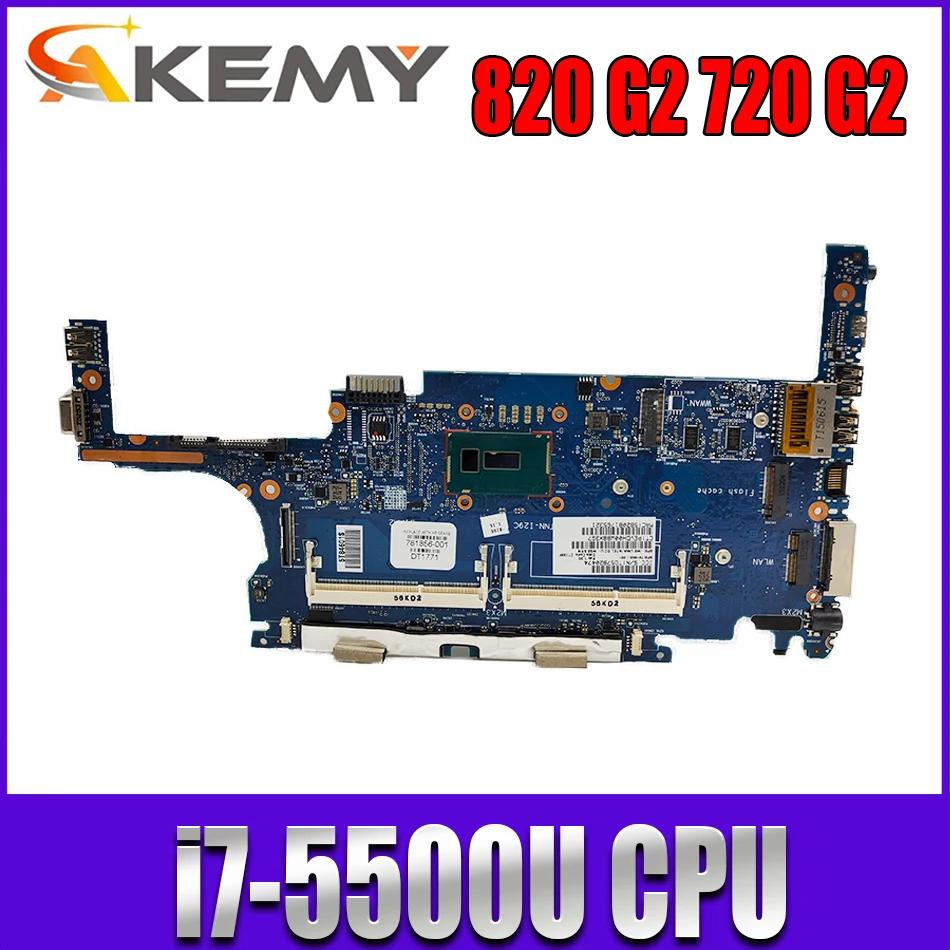 

HSNTNN-I29C 6050A2635701-MB-A02 For HP EliteBook 820 G2 720 G2 Laptop Motherboard W/ I7-5500U 781857-001 781857-601 781857-501