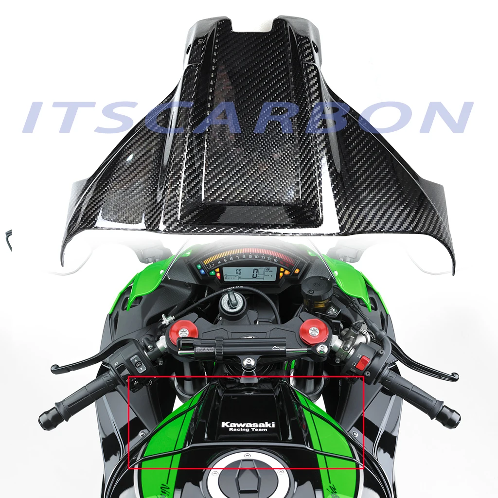 

Для Kawasaki ZX10R ZX 10R 2011-2018 2019 2020 2021 3K аксессуары из углеродного волокна для мотоциклов газовый топливный бак Передняя обтекатель Крышка