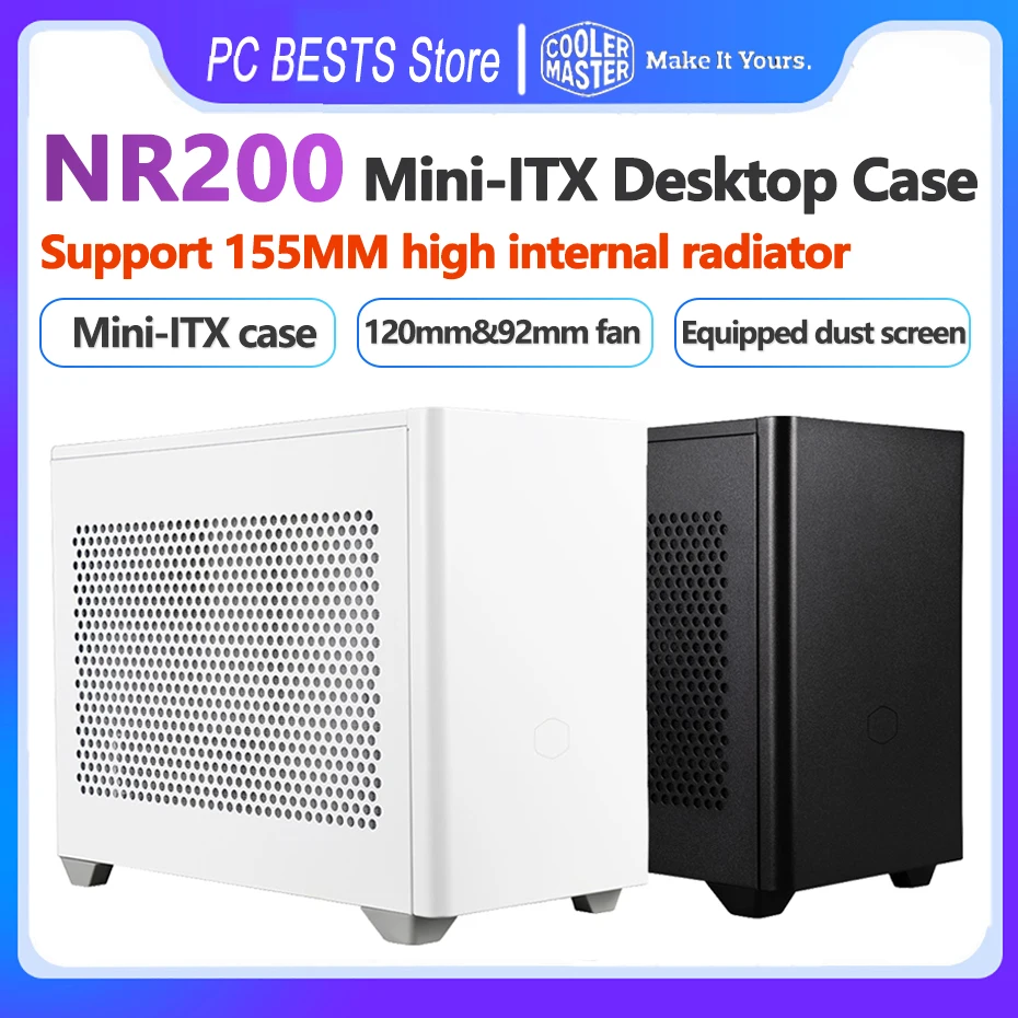 Cooler Master NR200 Mini-ITX чехол высокопроизводительное настольное офисное охлаждающее шасси с поддержкой длинной видеокарты SFX источник питания