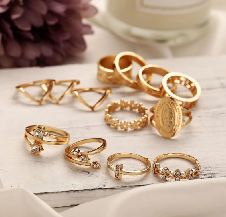

Women Boho Vintage Knuckle Stacking Finger Rings 13 Pcs/Set Jewelry Gifts