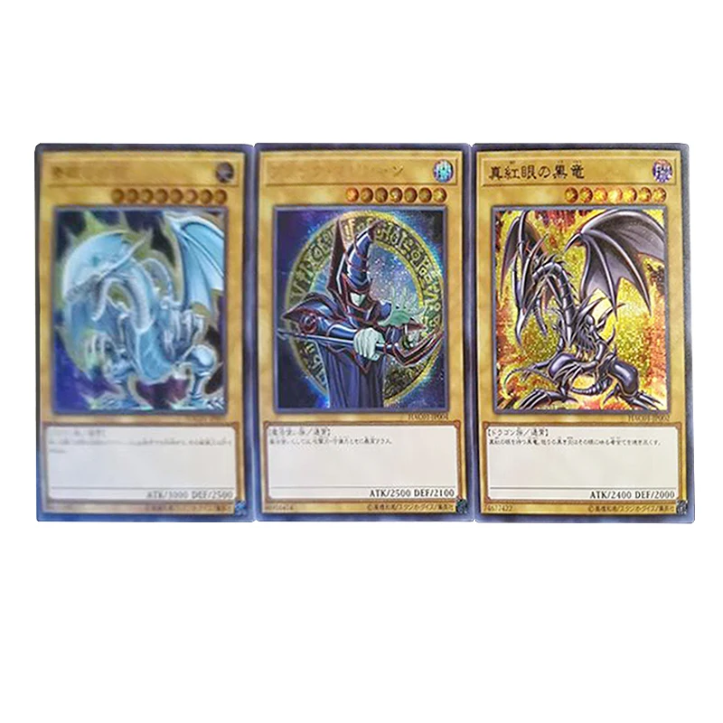 

3Pcs/set 5.9*8.6Cm Yu Gi Oh! Diy Self Made Card Red-Eyes Black Dragon Dark Magician Anime Game Collection Cards Gift Toy