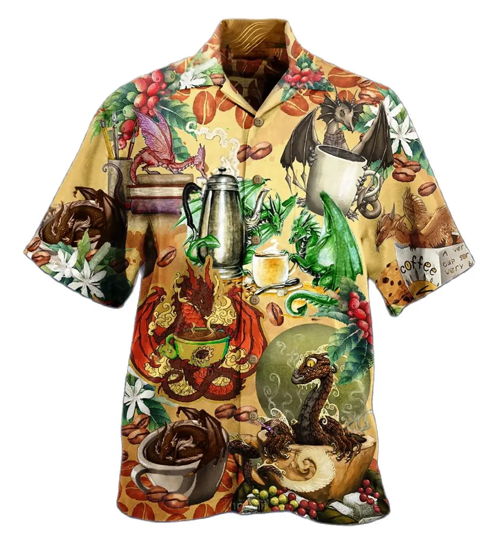 

3d Summer Holiday Club Button Tops for Men Women Hawaiian Shirt Beer Gorilla Funny Short Sleeve Cuban Shirt for Men Clothing 5xl