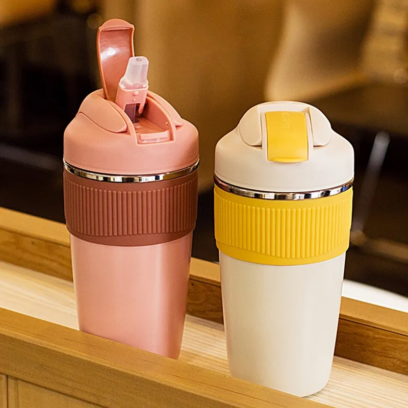 

Insulated Water Bottle In-Car Coffee Mug Drink Tumbler Travel Kettle 350/480ml Stainless Steel Thermos Cup Portable Vacuum Flask
