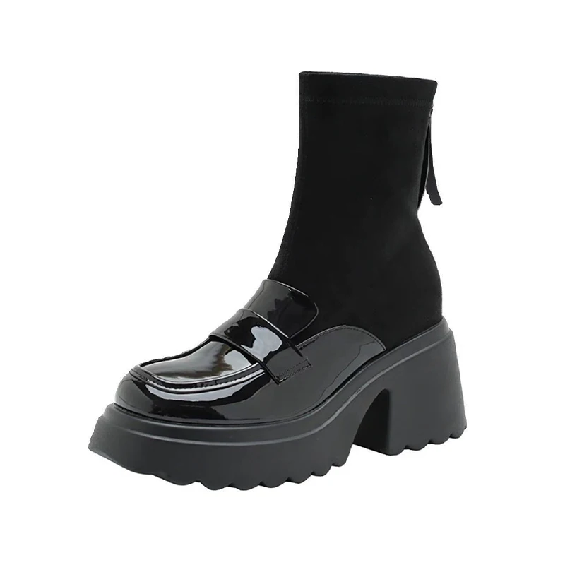 Platform Women Ankle Boots High Heels Marie Janes Shoes Fashion 2025 Brand Loafers Winter Designer Chunky Chelsea Botas Mujer