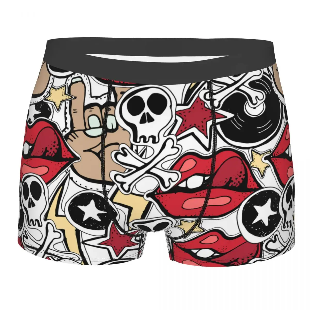 

Male Panties Men's Underwear Boxer Crazy Punk Rock Abstract Skull Underpants Comfortable Shorts