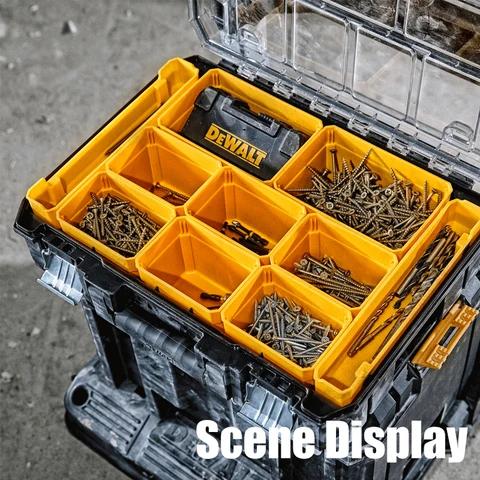 DEWALT ‎ DWST82968 TSTAK IP54 Органайзер Водонепроницаемый пылезащитный портативный штабелируемый прозрачный ящик для хранения аксессуаров для инструментов