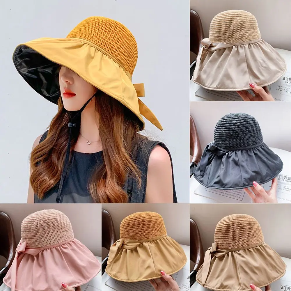 

Spring Summer Panama Hat Anti-UV Portable Bucket Hat Sun Hat Beach Cap Fisherman Cap