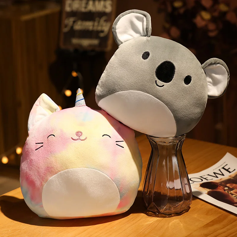 

30/45cm Soft Animals Head Plush Toy Stuffed Koala Unicorn Squishy Round Pillow Throw Pillow Decorate For Home Birthday Present