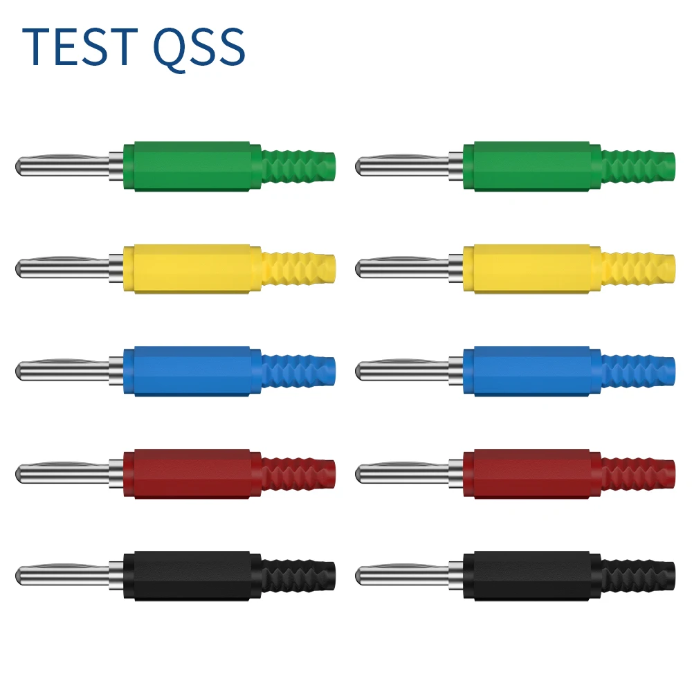 

QSS 10PCS 4MM Copper Nickel Plated Banana Plug Can be Connect Test Probes For Speaker Amplifier Q.10023