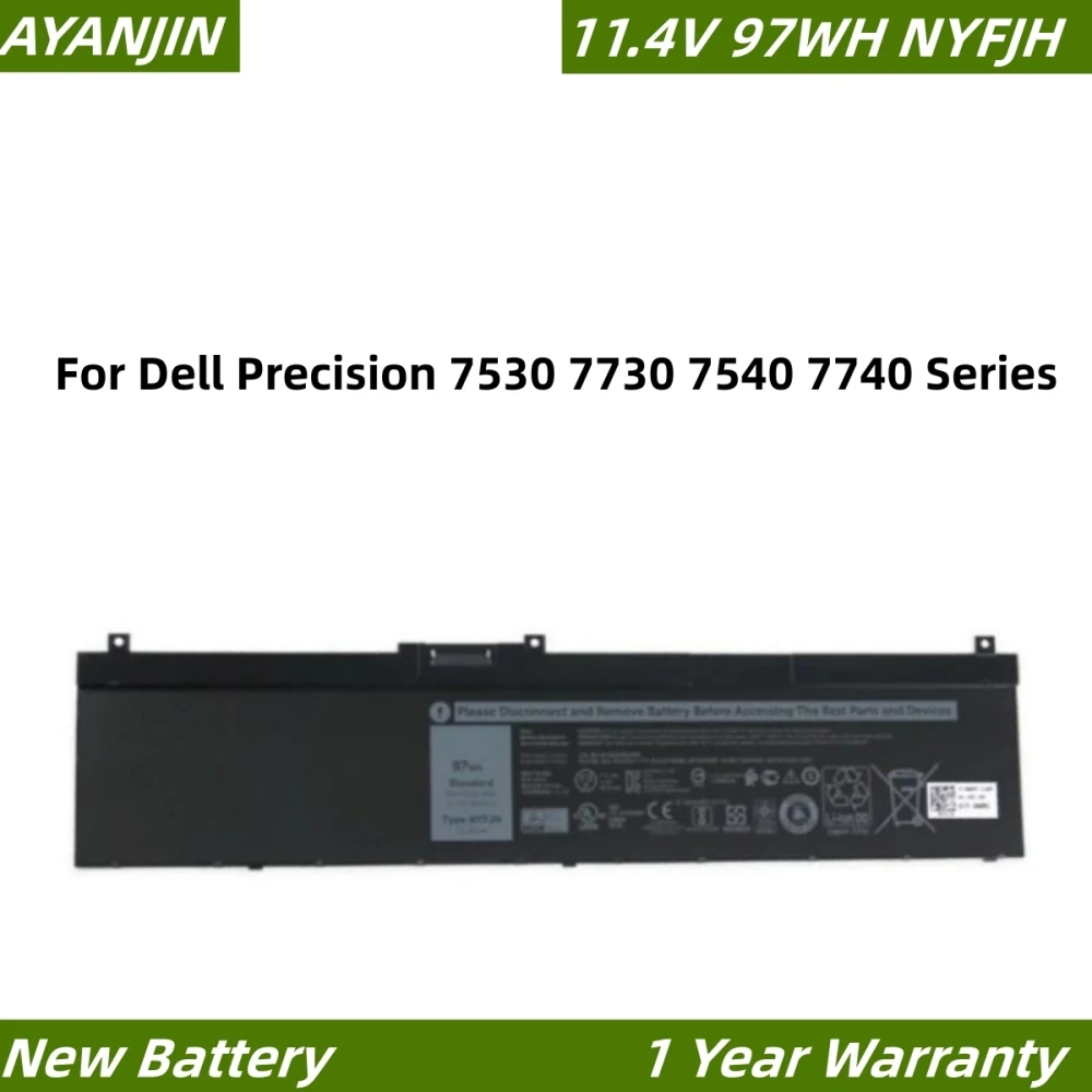 Аккумулятор NYFJH для ноутбука Dell Precision 11 4 8509 7530 7730 P34E001 P74F002 5TF10 0WMRC GW0K9 0NYFJH 7540 в 97