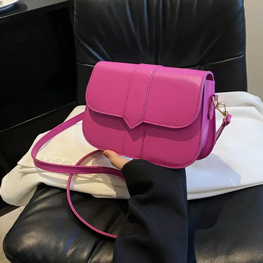 

Square Crossbody Bag PU Leather Shoulder Bag Stylish Saddle Bag for Women