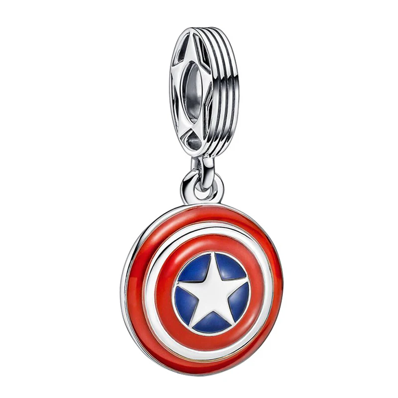 

Fit Pandora Marvel The Avengers Captain America Shield Dangle Charms for Jewelry Making Women Bracelet Disney Bangle Accessories