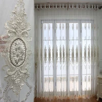 european villa luxury velvet embroidered lace tulle curtain french high end princess room sheer drapes for living room bedroom4