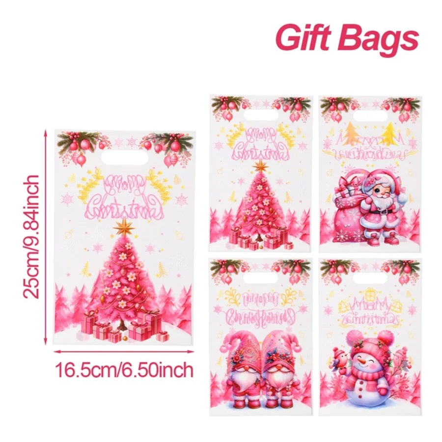 

Рождественские прозрачные розовые пакеты для конфет FENGRISE