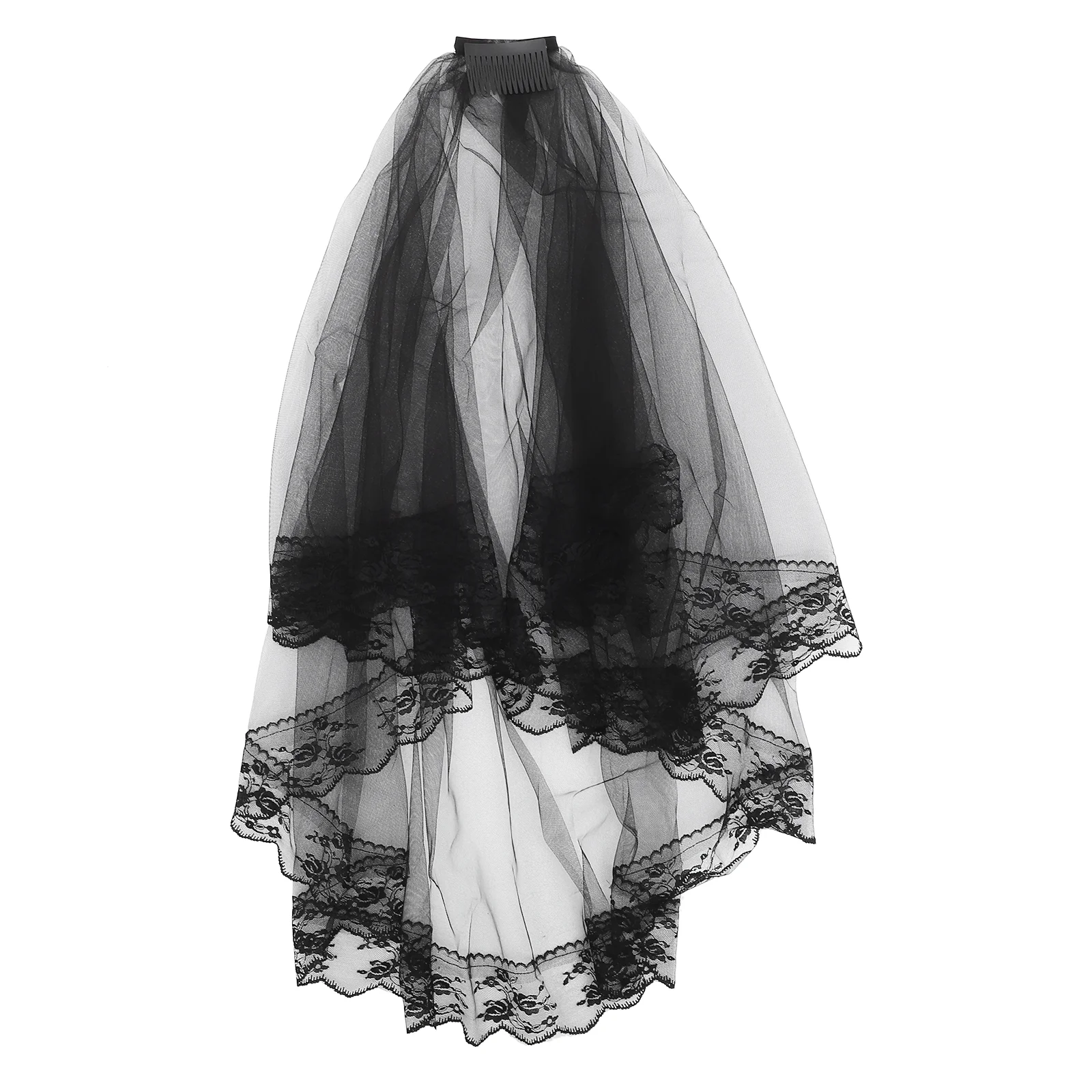 

Lace Veil Halloween Short Waist Length Wedding Decorations Vintage Bachelorette Party Bridal