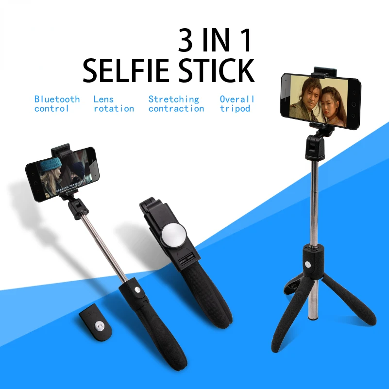 

Bluetooth-compatible Foldable Tripod Selfie Remote Stick For IOS iPhone X SE 8 Plus 360 Degree Rotation Mini Tripod 3in1