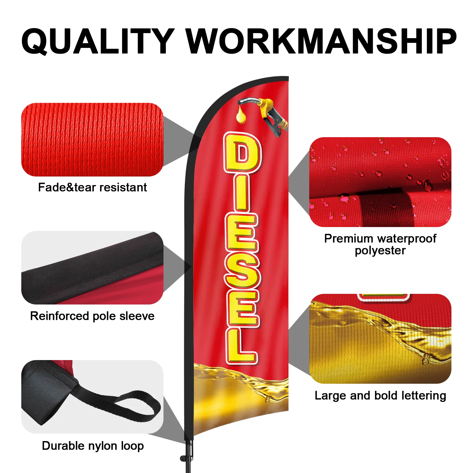 FSFLAG 1 шт. 280 см дизельный флаг с перьями и флагштоком рекламный уличный баннер