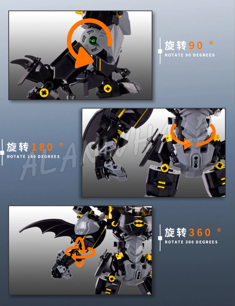 1181 шт. Super Fighter BatMech черные шарниры робота подвижная гаражная платформа база 7143