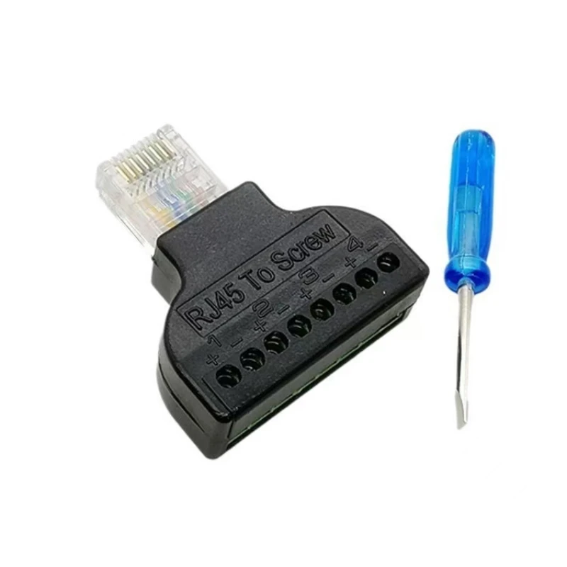 2 шт. RJ45 папа на 8-контактный AV-винтовой разъем винтовой адаптер блок кабеля