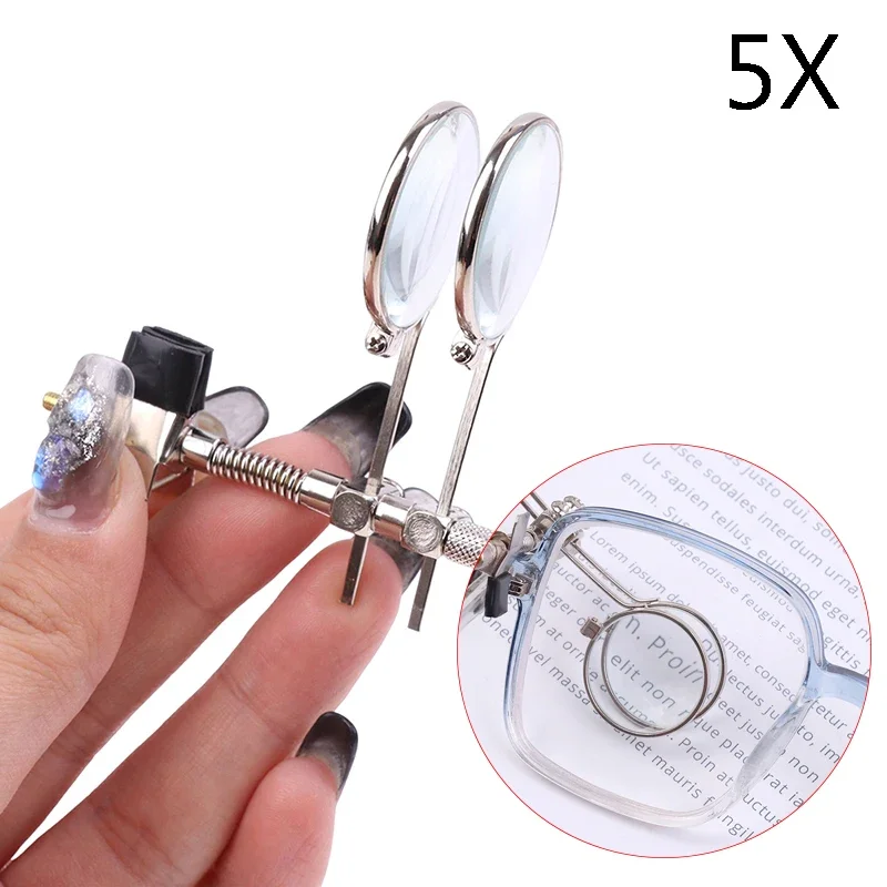

Glass Magnifying 25mm Stainless Diameter Monocular Rotatable Lenses Double Mini Magnifier 1pc Clip Steel